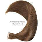 WENNALIFE Tape in Hair Extensions Human Hair, 20pcs 50g 14 inch Light Auburn Brown Remy Hair Extensions Straight Human Hair Tape in Extensions Skin Weft Tape Extensions Human Hair