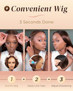 Arabella 13x6 Chocolate Brown Lace Front Wig Human Hair 4# Stright Wigs Human Hair Pre Plucked Pre Bleached Pre Cut Glueless Brown Frontal Wig Human Hair 30 Inch