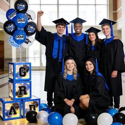 2026 Graduation Decorations Include String LED, Glitter Banner, 4 Blue Balloon - Image 7