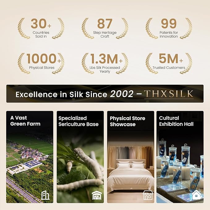 THXSILK 100% Mulberry Silk Scrunchies 3-Pack, 25 Momme Mulberry Silk Hair Ties for Women, Sleek Low Profile No Damage Ponytail Holders, for Fine Hair & Everyday Use, Ice Blue