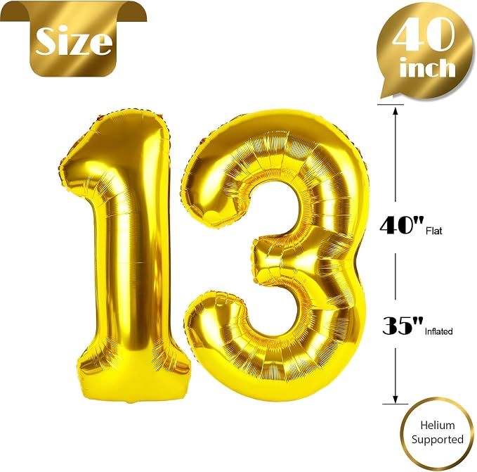 Gold 13 Balloon - Image 6