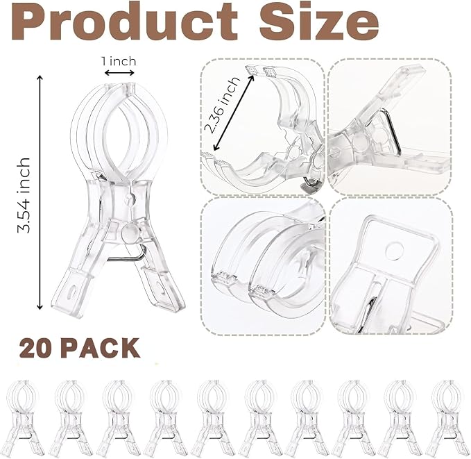 Miliocry 20 Pack Large Balloon Arch Clips Plastic Transparent Backdrop Spring - Image 2
