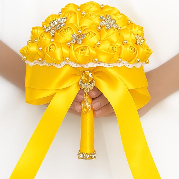 KINGLAKE Yellow Satin Ribbon – 1-1/2 Inch x 2 Rolls Golden Yellow Maize Yellow - Image 6