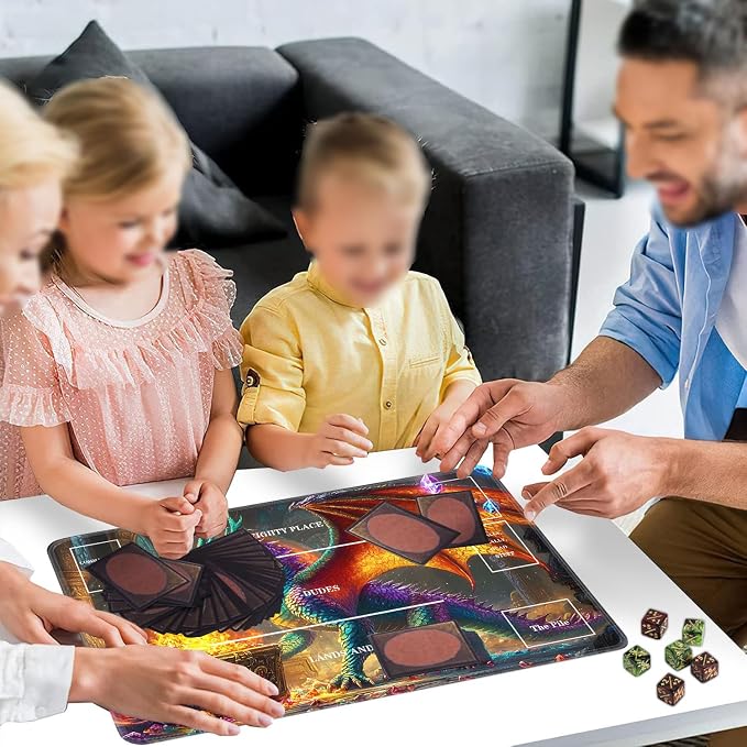 for TCG Playmat with Zones, Non-Slip Rubber Bottom Trading Card Game Mat with - Image 6