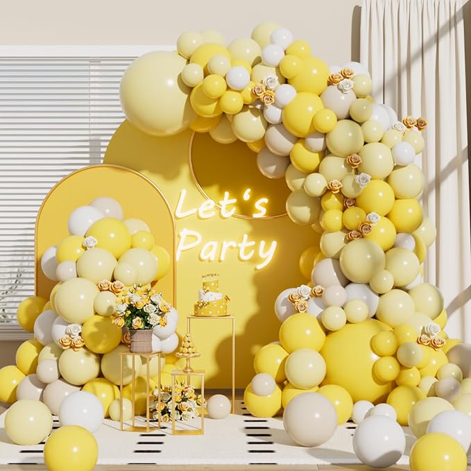 RainbowQ 165 Pcs Yellow Balloons Arch Kit Different Sizes Garland | Pastel - Image 5