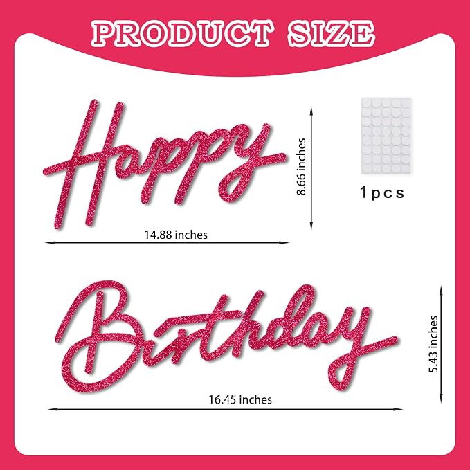 TONIFUL Happy Birthday Sign for Backdrop - Image 2
