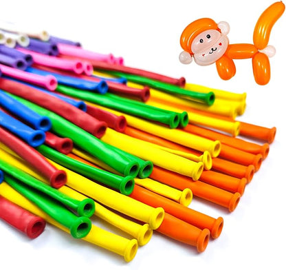 Pink 260 Long Skinny Twisting Animal Balloons, Rainbow Balloons - Image 6