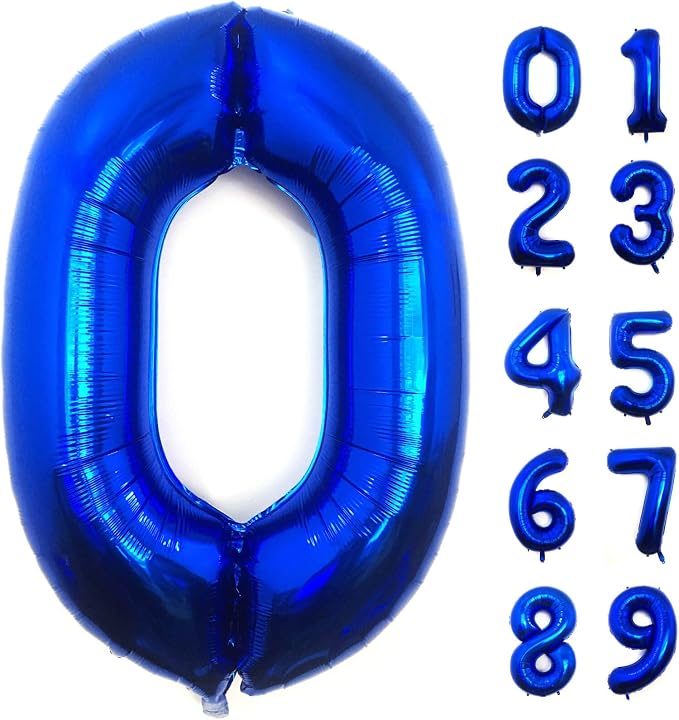 Lovoir 40 Inch Navy Blue Number 0 Balloon Large Size Jumbo Digit Mylar Foil by Lovoir