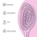 Ninabella Detangle Hair Brush for Women & Men - Does not Pull - Straightening Brushes for Straight & Curly Hair - Unique Spiral Detangling Hairbrush - Pink