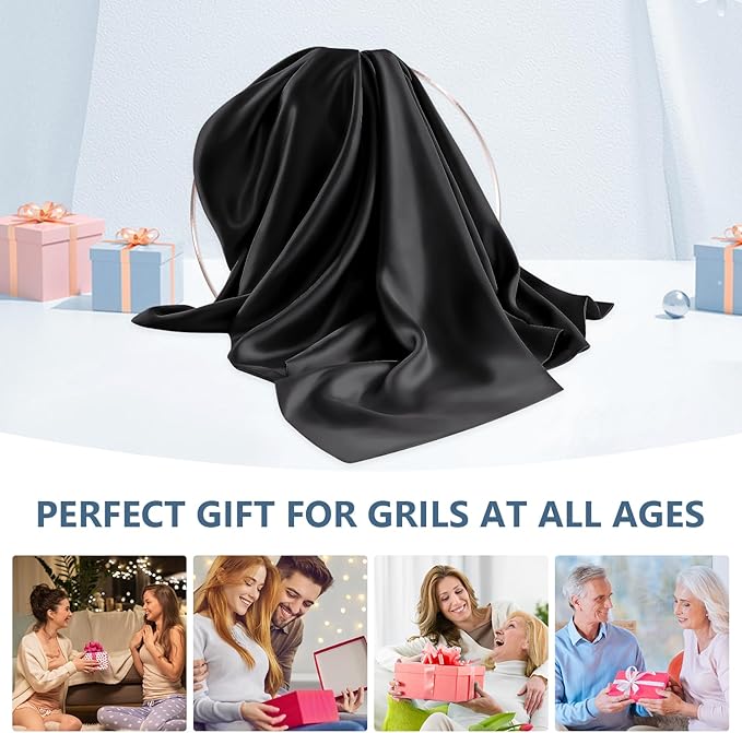 Silk Pillow Cases 2 Pack Standard Size Mulberry Silk Pillowcase Set of 2 for Hair & Skin 26 x 20 Inches 22 Momme Both Sided Grade 6A Silk Soft Breathable Cooling with Hidden Zipper, Black