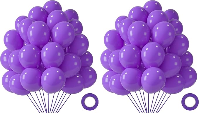 LovesTown 110PCS Purple Latex Balloons 12 Inch Dark Purple Helium Round Balloons by Lovestown