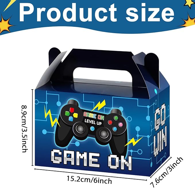 Tevxj 12 Pcs Video Game Bags Gamer Party Favors Treat Gift Boxes Gamer Candy - Image 2