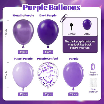 60pcs Purple Balloons 12inch - Image 2