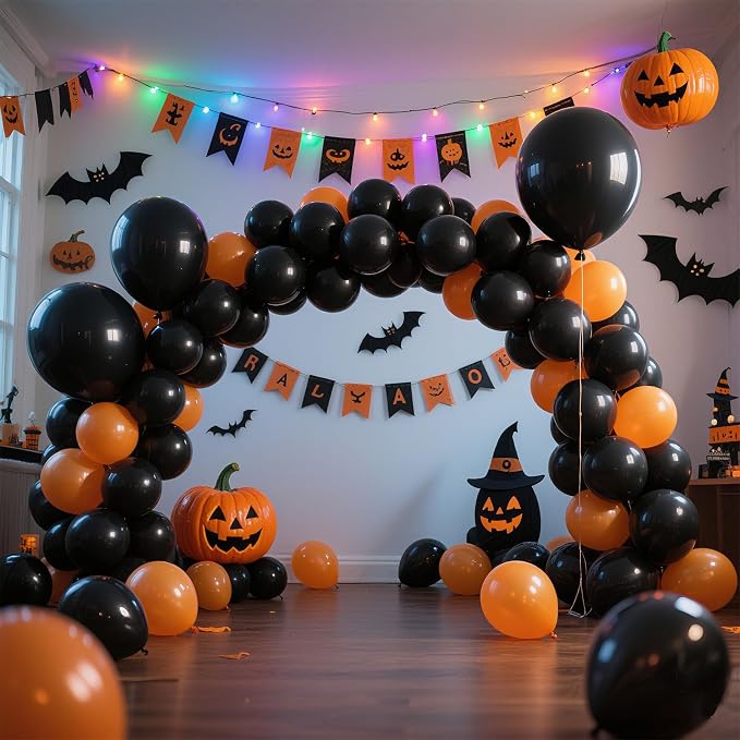 Black Balloons Party Decorations 30 Pack 18 inch Round Halloween Latex Balloons - Image 4