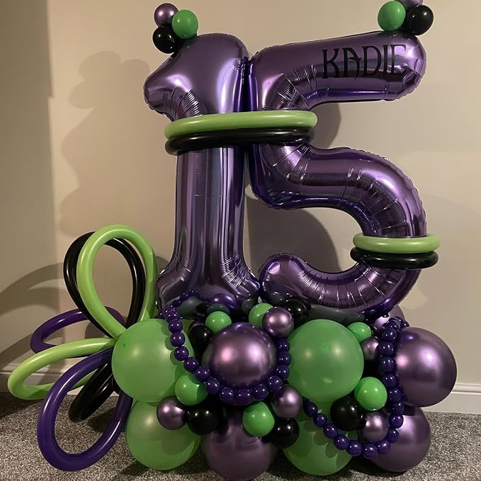 Number 14 Purple Balloons 40 Inch Giant Purple 14 Number Foil Helium Balloons - Image 5