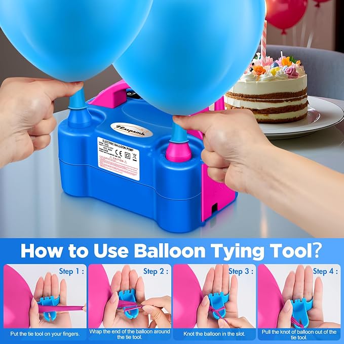 FLSEPAMB Balloon Pump, Electric Balloon Pump, Portable Dual Nozzle 110V 600W - Image 5