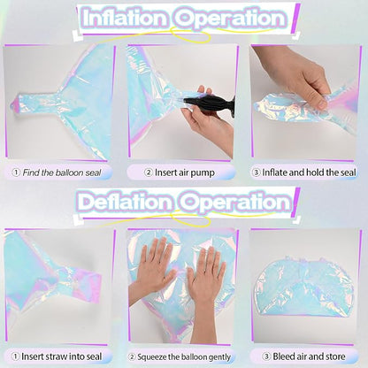 Iridescent Heart Balloons, Gradient Iridescent Pink Purple Green Balloon - Image 7