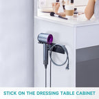 Blow Dryer Holder Matte Black, Hair Dryer Wall Mount, Hair Dryer Holder Stainless Steel, Blowdryer Holder for Wall, Hairdryer Holder for Bathroom Dressing Table