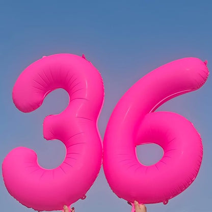 40 in Fluorescent Pink Birthday Balloon Number 3 Pink Fluorescent Number 3 | - Image 6