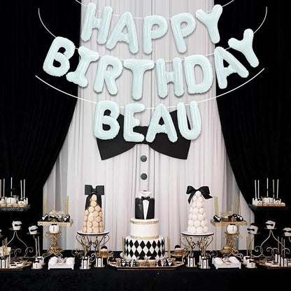 TONIFUL 65 Pcs 16 Inch White Happy Birthday Balloons and 2 Sets A-Z Foil - Image 4