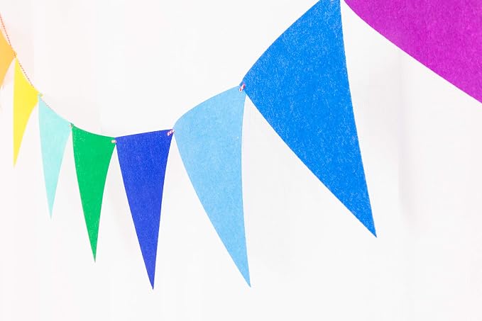 LOVENJOY 2 Assembled Rainbow Banners Felt Bunting Multicolor - Image 5