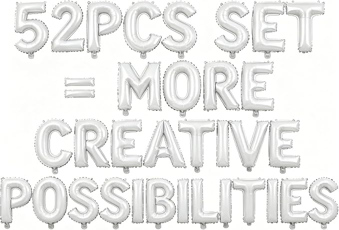 52 Pcs White Letter Balloons, Custom 2 Set A-Z Set by GOGAKIE