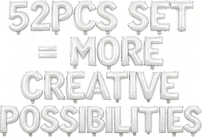 52 Pcs White Letter Balloons, Custom 2 Set A-Z Set by GOGAKIE