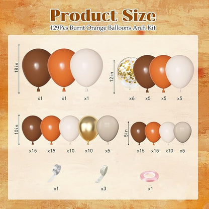 Ouddy Party Burnt Orange Balloon Arch Garland Kit 18 12 10 5Inch | Different - Image 2
