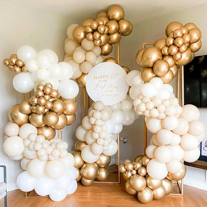 White and Gold Balloon Arch Kit, Engagements, Bridal Shower, Baby Shower - Image 4