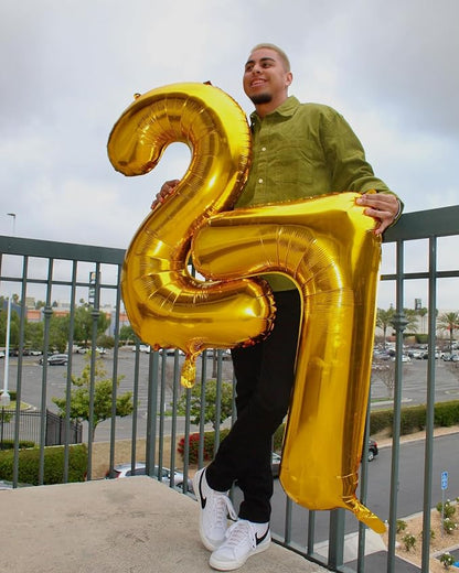 Gold 2 Balloon - Number Balloon 40 Inch, 2st Gold Birthday Decorations | Giant - Image 7