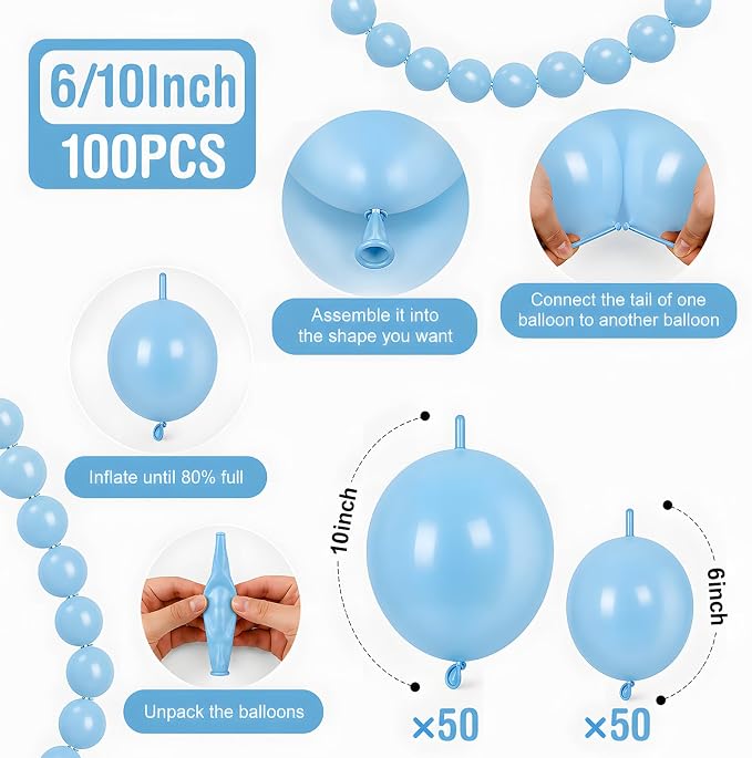 Blue Linking Balloons - Image 2