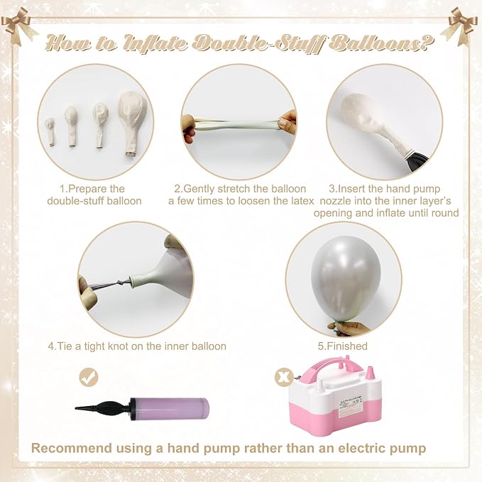 CROSSFINGERS Pearl Champagne Gold and White Balloon Garland Arch Kit | Double - Image 4
