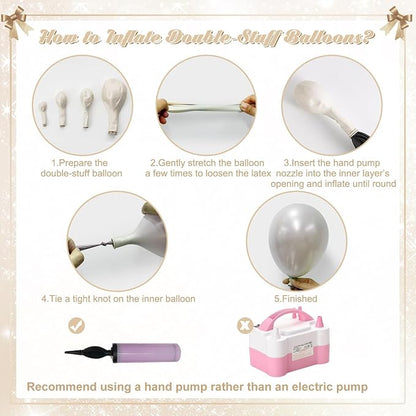 CROSSFINGERS Pearl Champagne Gold and White Balloon Garland Arch Kit | Double - Image 4