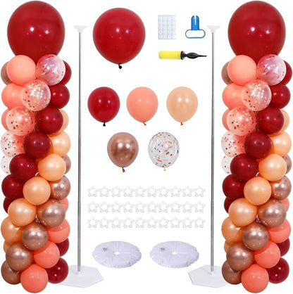 Burgundy Balloon Column Stand Kit 2 Sets by ZyloonDecoration