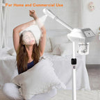 Professional Facial Steamer, Ozone Spa Face Steamer on Wheels, Adjustable Height and Angle,Estheticians Steamer More Steam,Hot Mist Facial Humidifier Atomizer for Spa Beauty, Home Use