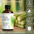 Lemongrass Essential Oil – Pure and Natural with a Bright, Citrus-Fresh Aroma for Diffusers, Aromatherapy, Hair and Skin Care, Soap and Candle Making – with Dropper, 4 oz