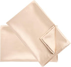 uxcell 2 Pack Silk Satin Pillowcase for Hair and Skin, Cool, Silky, Soft Breathable Pillow Cases King Size 20x36 Inch Sateen Pillowcase Light Tan with Envelope Closure