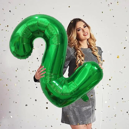 Number Balloons Green Party Balloon - Image 5