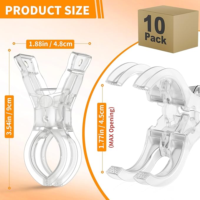 Muitcdo 10 Pack Balloon Arch Clips, Large Clear Spring Clamps - Image 2