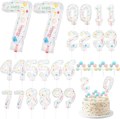 Gejoy 36 Pack 5 Inch Mini Number Balloons, Macarons Mini Balloon Numbers on by Gejoy
