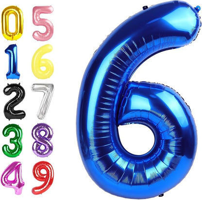 Blue Birthday Balloons for Men 5 Number Balloons 40 Inch | Mix & Match Numbers by Argthjy