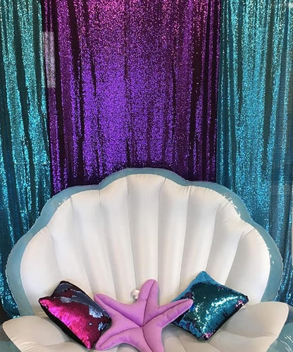 Poise3EHome 2ft x 8ft Teal Sequin Backdrop Curtains 2 Panels - Image 6