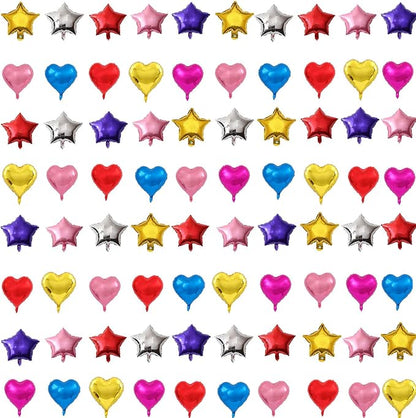 80pcs 5Inch Star Heart Foil Balloon Mini Heart Balloon by Unknown