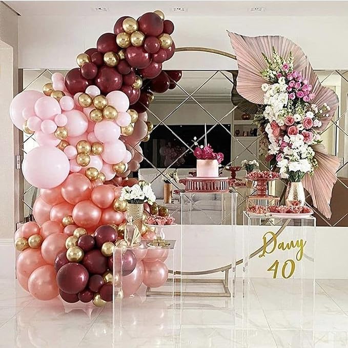 Burgundy Rose Gold Balloon - Image 5