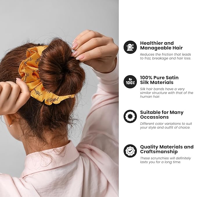 satin scrunchies for all hair type 9pack elastic hair band great for ponytails XL srcunchies set these soft hair ties is great for every occasion