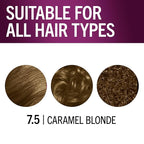 Schwarzkopf Keratin Permanent Hair Dye Cream, 7.5 Caramel Blonde, Professional Quality Color for Up to 100% Gray Coverage, Bond Enforcing System