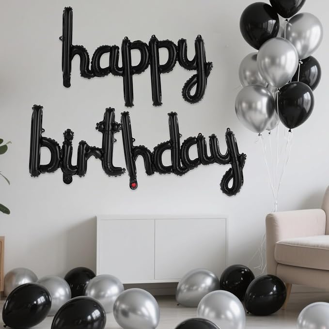 Happy Birthday Balloons Banner Foil Letters Balloons Connected, Personalized - Image 4