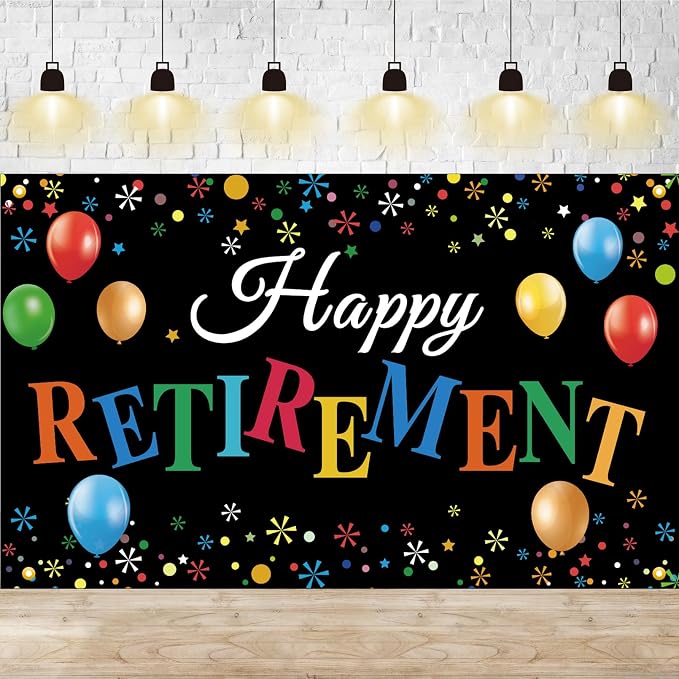 Retirement Banner, Large Happy Retirement Banner Backdrop, Farewell Party by Unknown