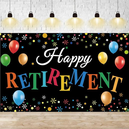 Retirement Banner, Large Happy Retirement Banner Backdrop, Farewell Party by Unknown