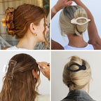 Hair Clips for Women 4.3 Inch Large Hair Claw Clips 8 pcs Square Claw Clips & Flat Hair Clips for Thick or Thin Hair French Concord Hair Barrettes Alligator Hair Accessories for Women (Transparent)